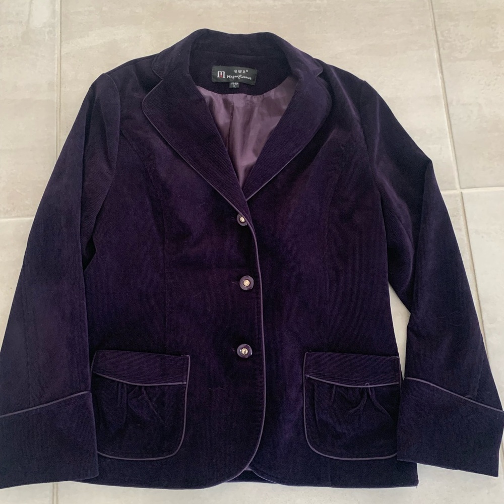 Women's Purple Velvet Blazer